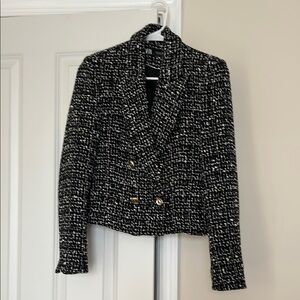 Zara Double Breasted Textured Weave Jacket, Small